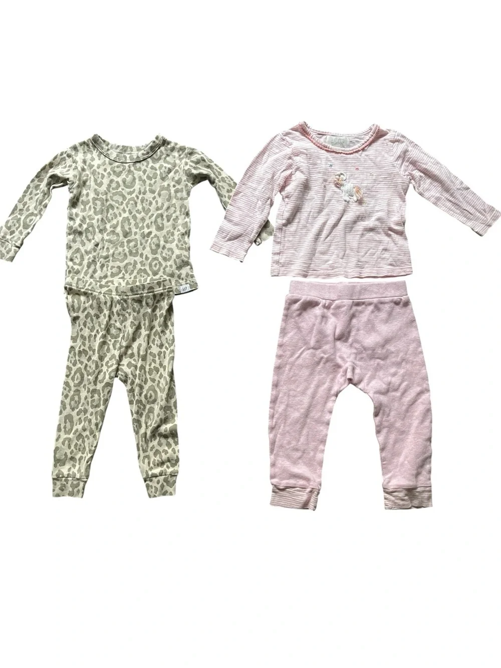Baby Girl Pajama Bundle (2) 12-18 Months Baby GAP & Albetta Leopard & Pink